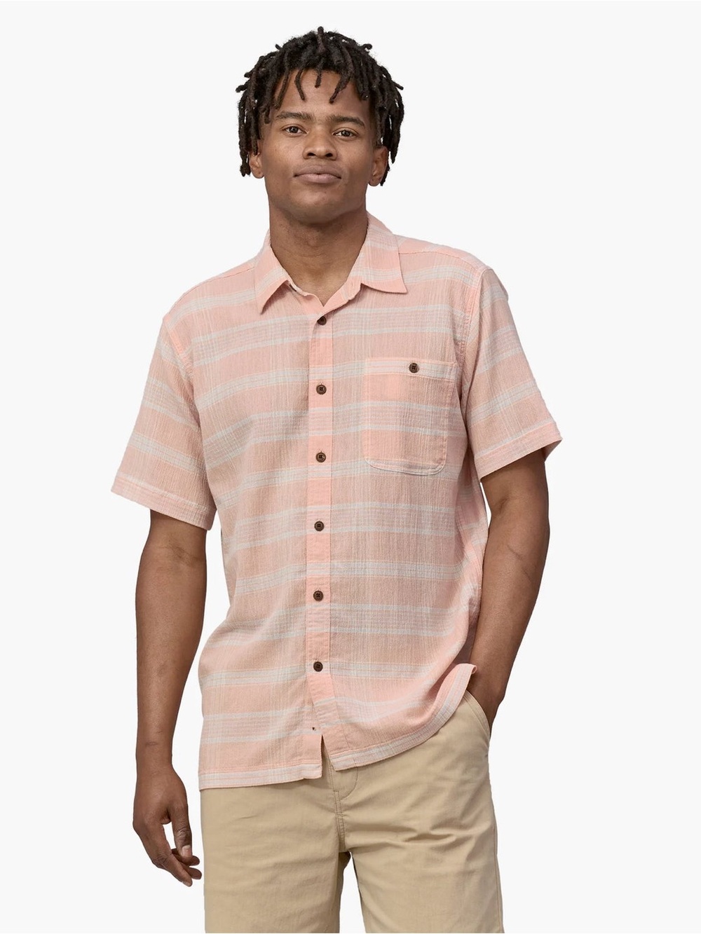 Patagonia | A/C Shirt Discovery | Textured Shirt | Whisker Pink | Size Large